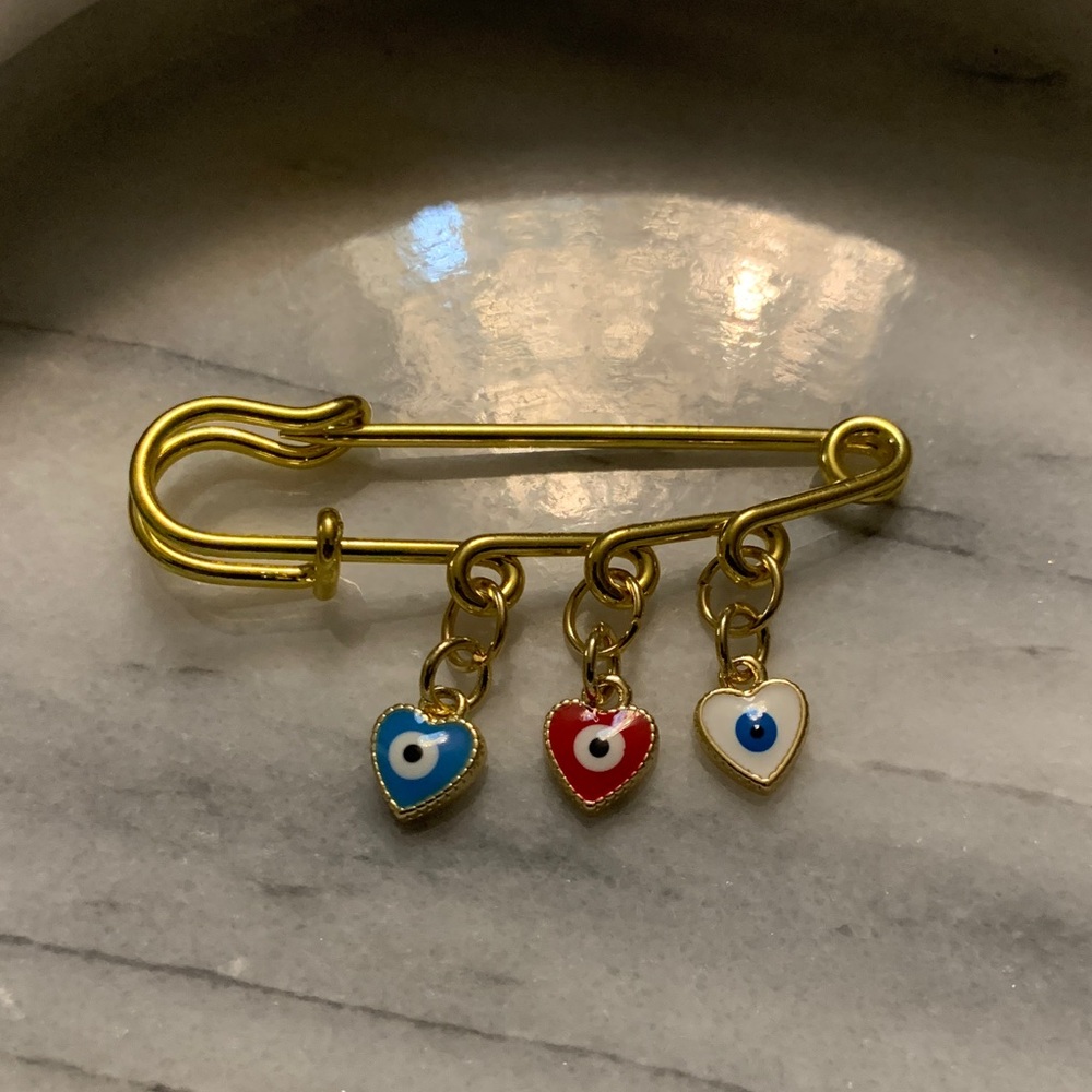 Safety Pin Protection Evil Eye Pin Brooch